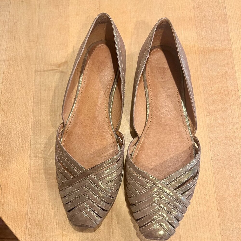 FRYE Gold Flats